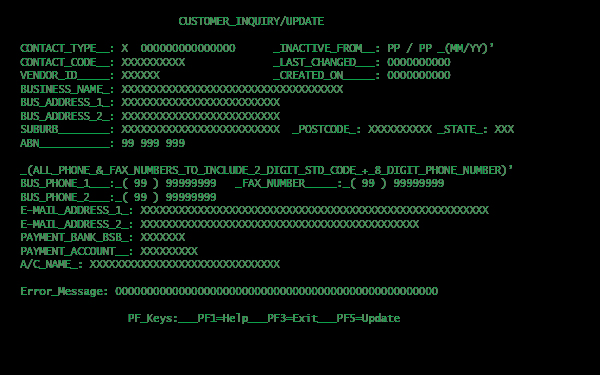 CICS/MAPR II edit mode